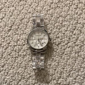 Michael Kors Silver Watch with acrylic Transparent Strap